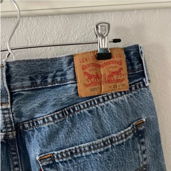 Levi's 501 Straight Leg Jeans 33Wx30L - Picture 6 of 8